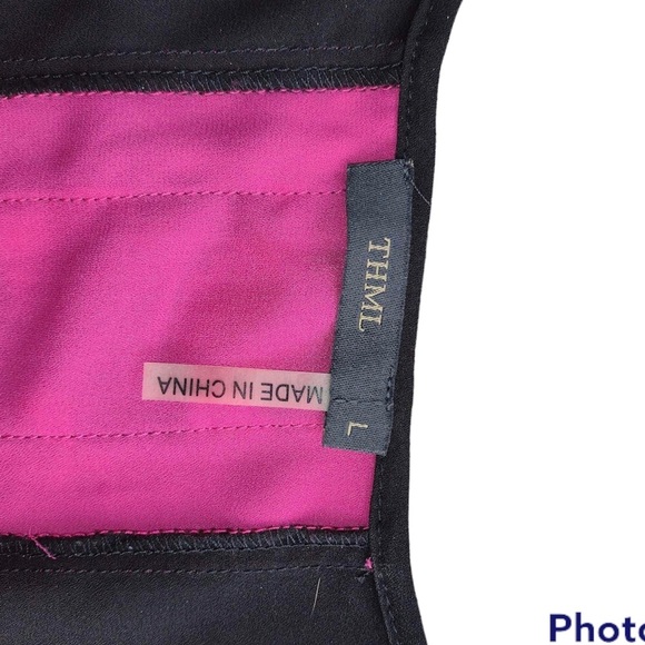 THML Women Black Sleeveless Blouse Large - Picture 3 of 3